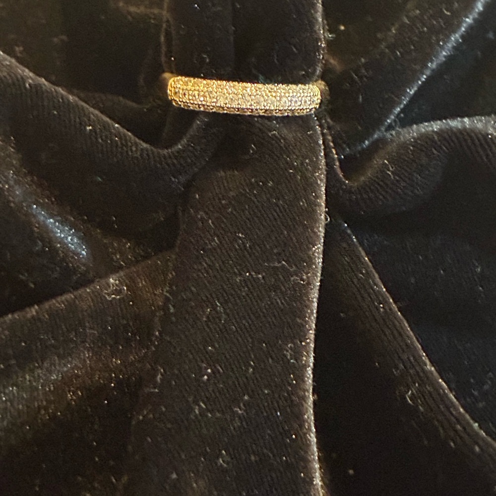 Pave Thin CZ Gold toned Stacking Ring Size 10